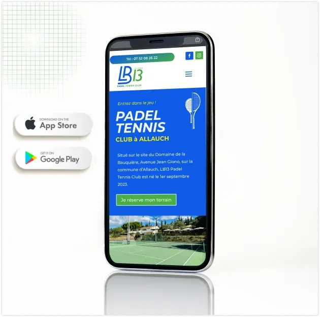 Site du LB13 sur mobile