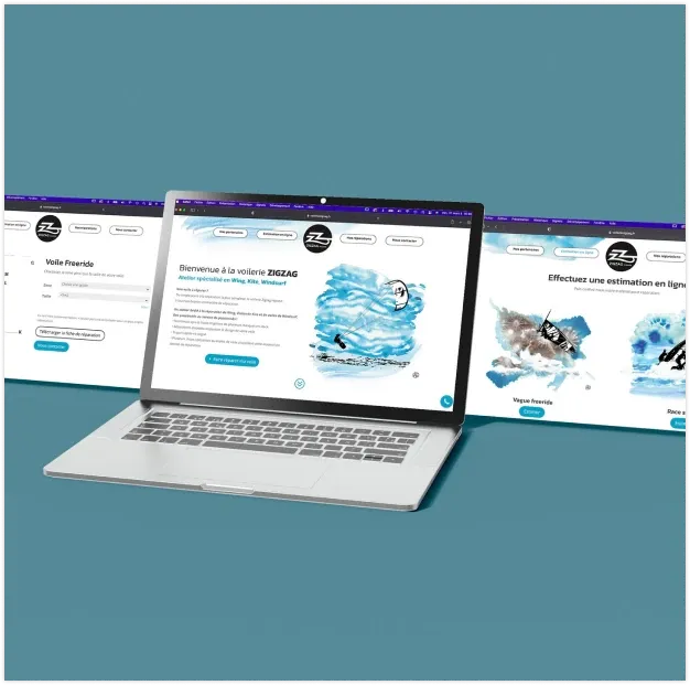 Pages du site Zig Zag Voilerie