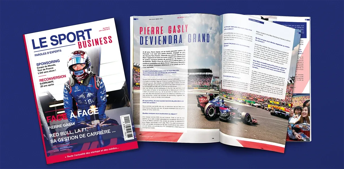 Double page intérieure du magazine Le Sport Business