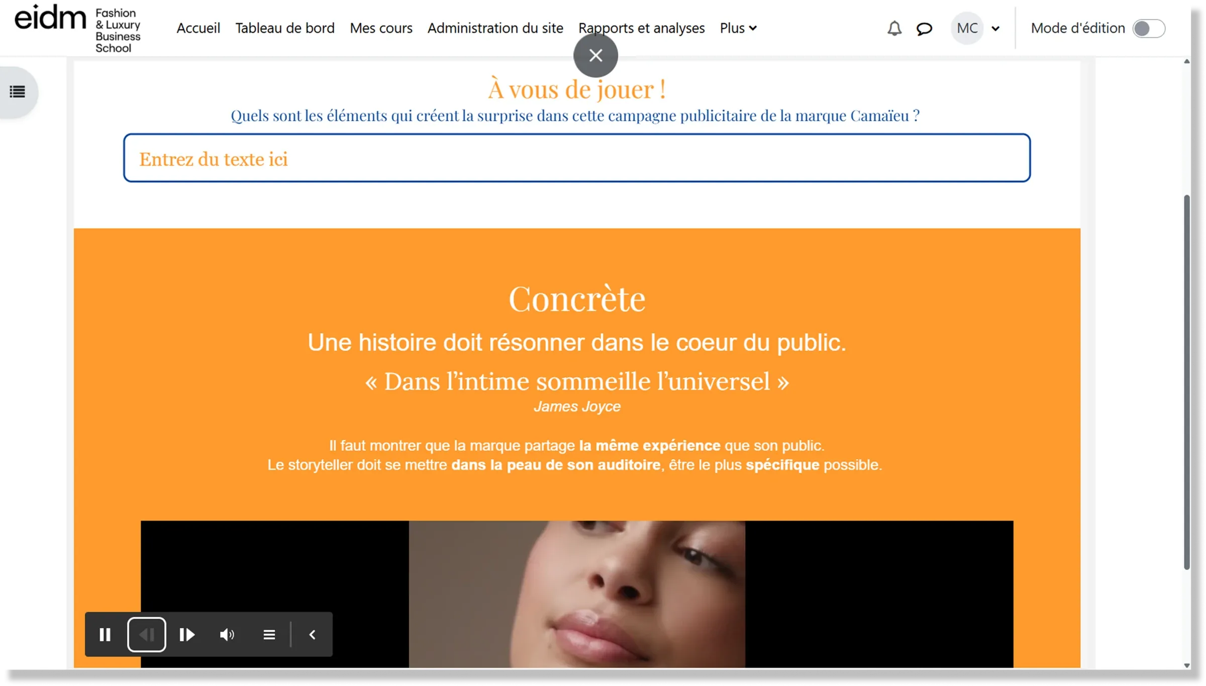 Activité interactive « À vous de jouer » sur le storytelling