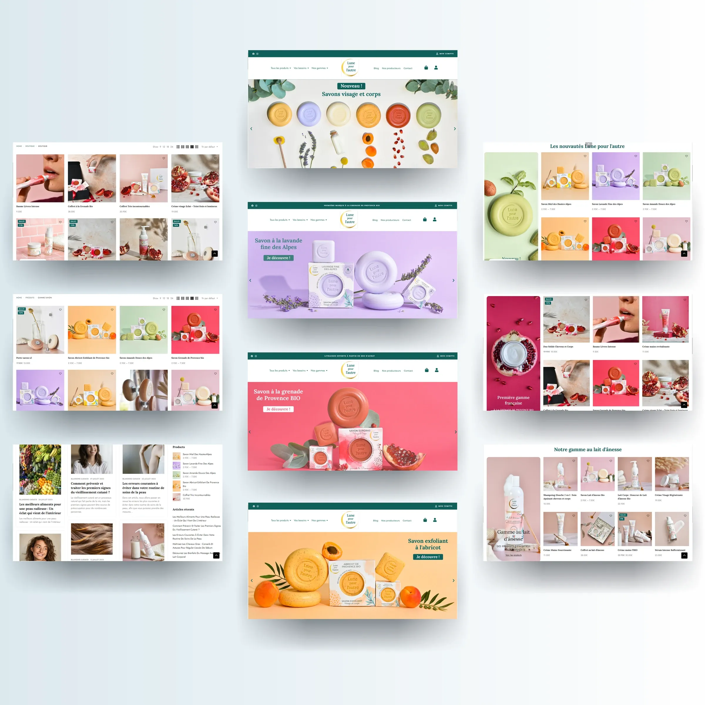 Pages de la boutique en ligne Lune pour l’autre