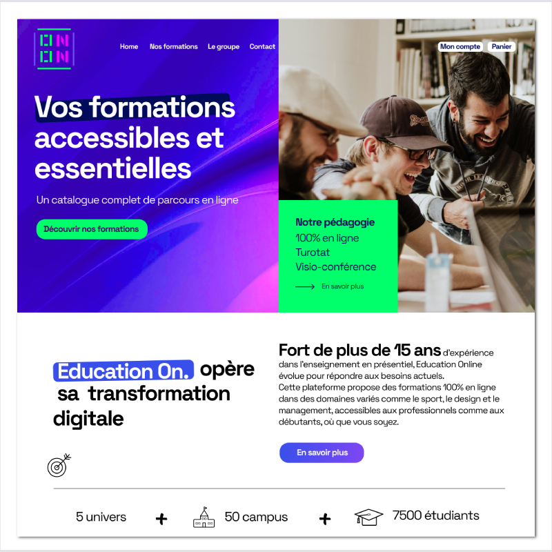 Plateforme e-commerce de formations